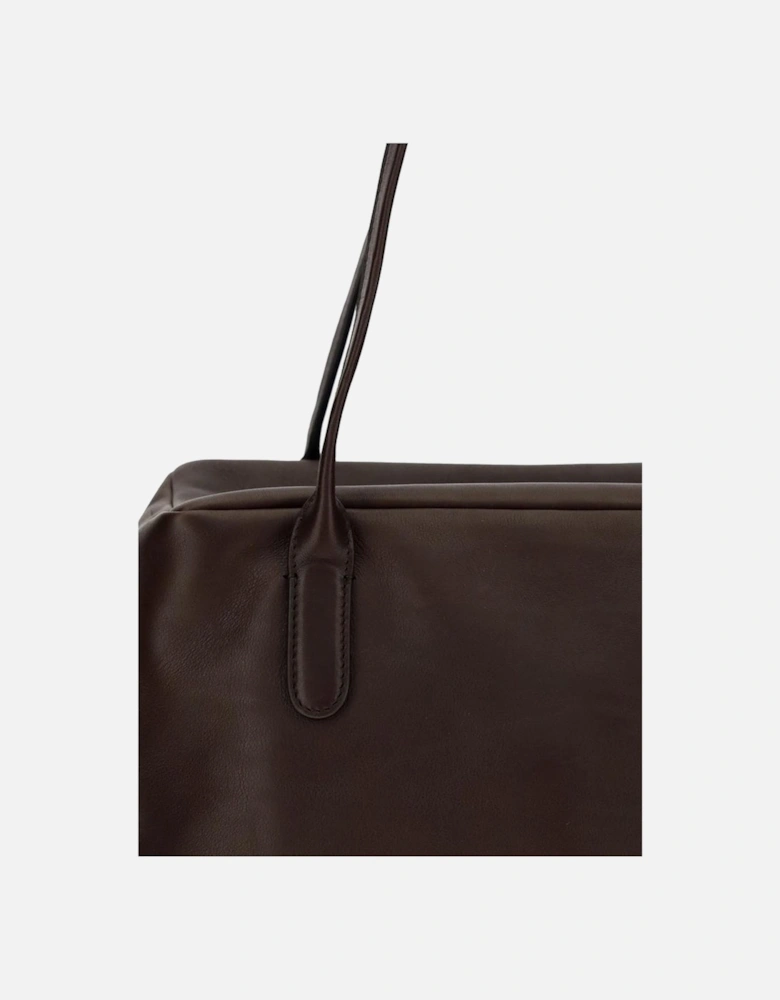 Henri Minimalist Square Shoulder Bag with Top Handles Women - Brown