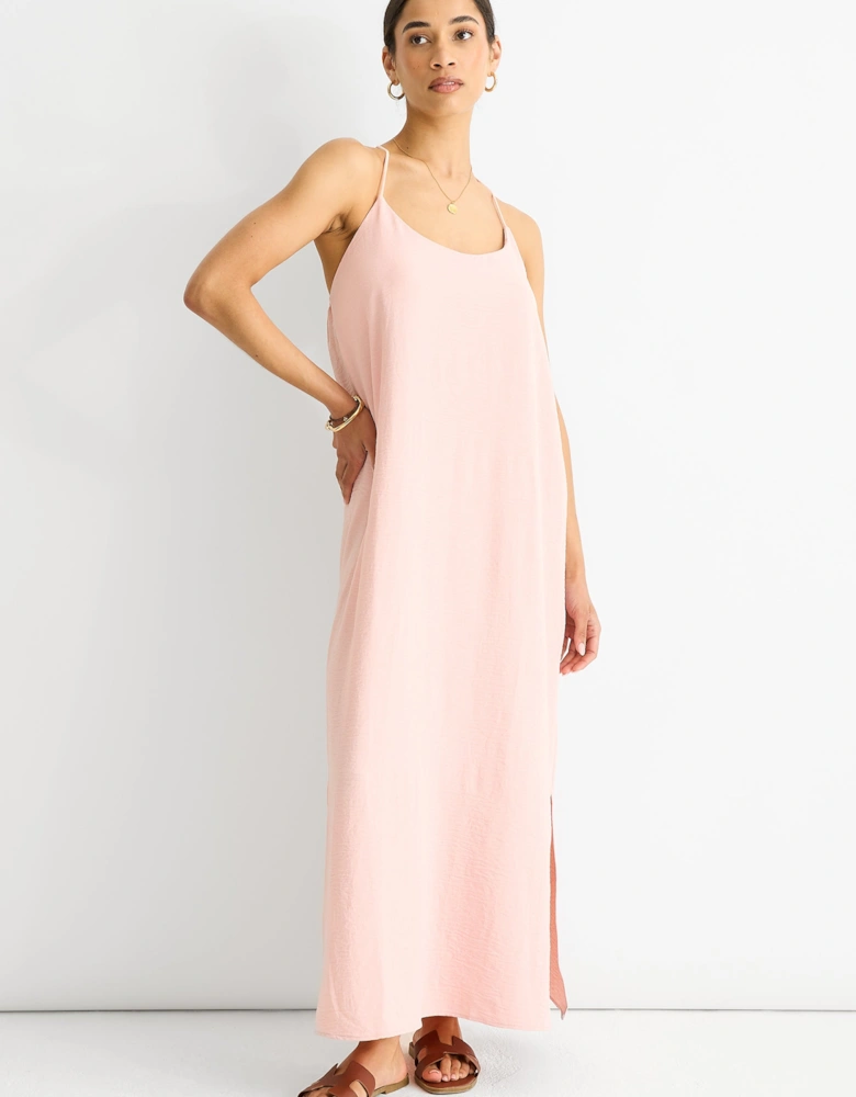 Blush Strappy Cross Back Airflow Oversized dress