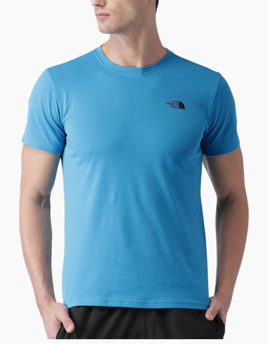 Men's The North Face T-Shirt Mens T Shirt Simple Dome Sports Cotton Casual Crew Neck - Blue - Size: 40