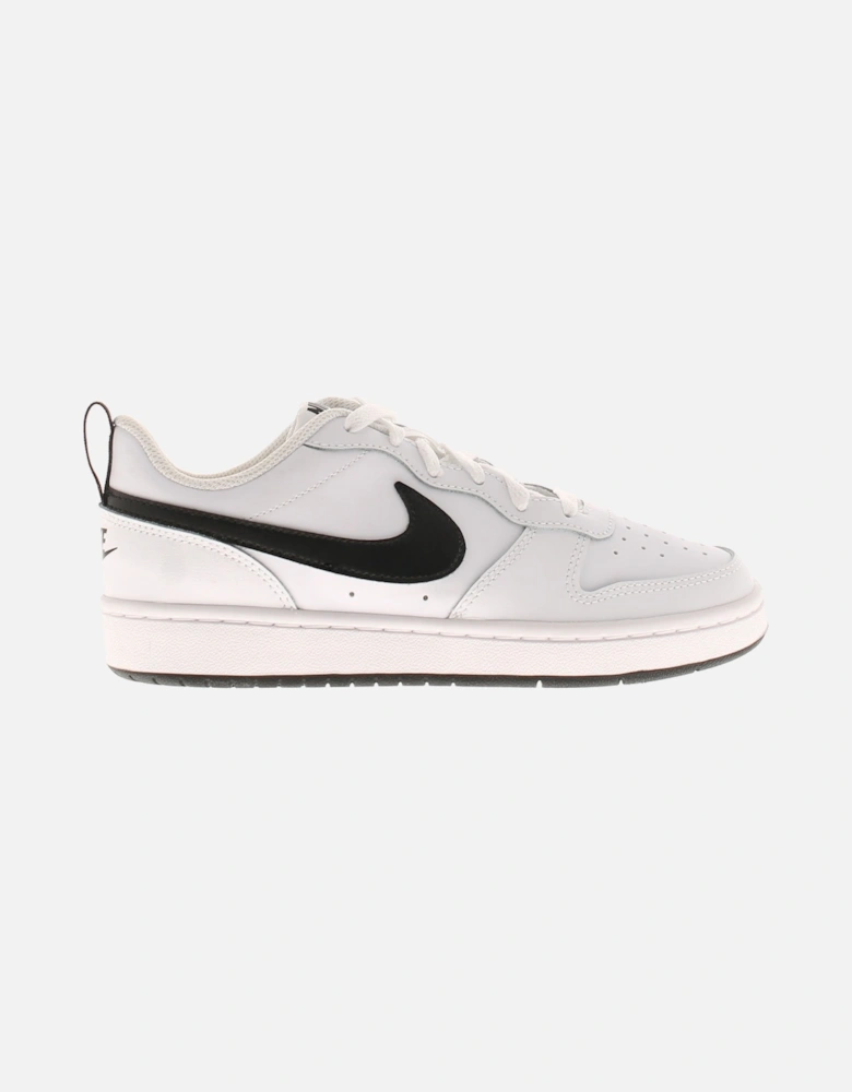 Junior Boys Trainers Court Borough Low 2 Leather Lace Up white UK Size