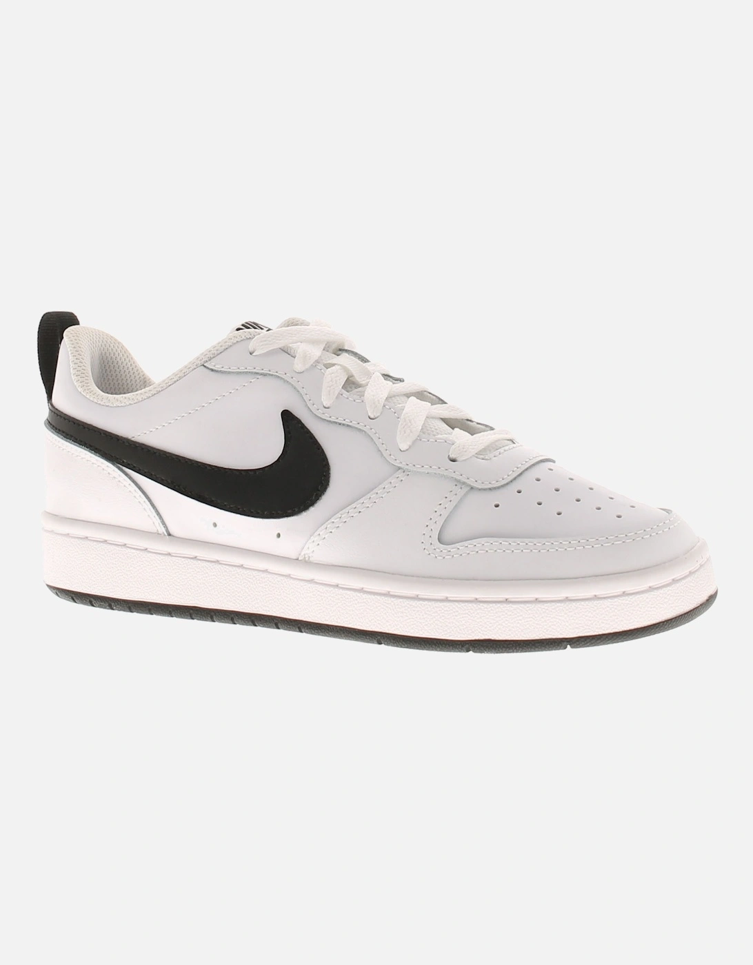 Junior Boys Trainers Court Borough Low 2 Leather Lace Up white UK Size, 6 of 5