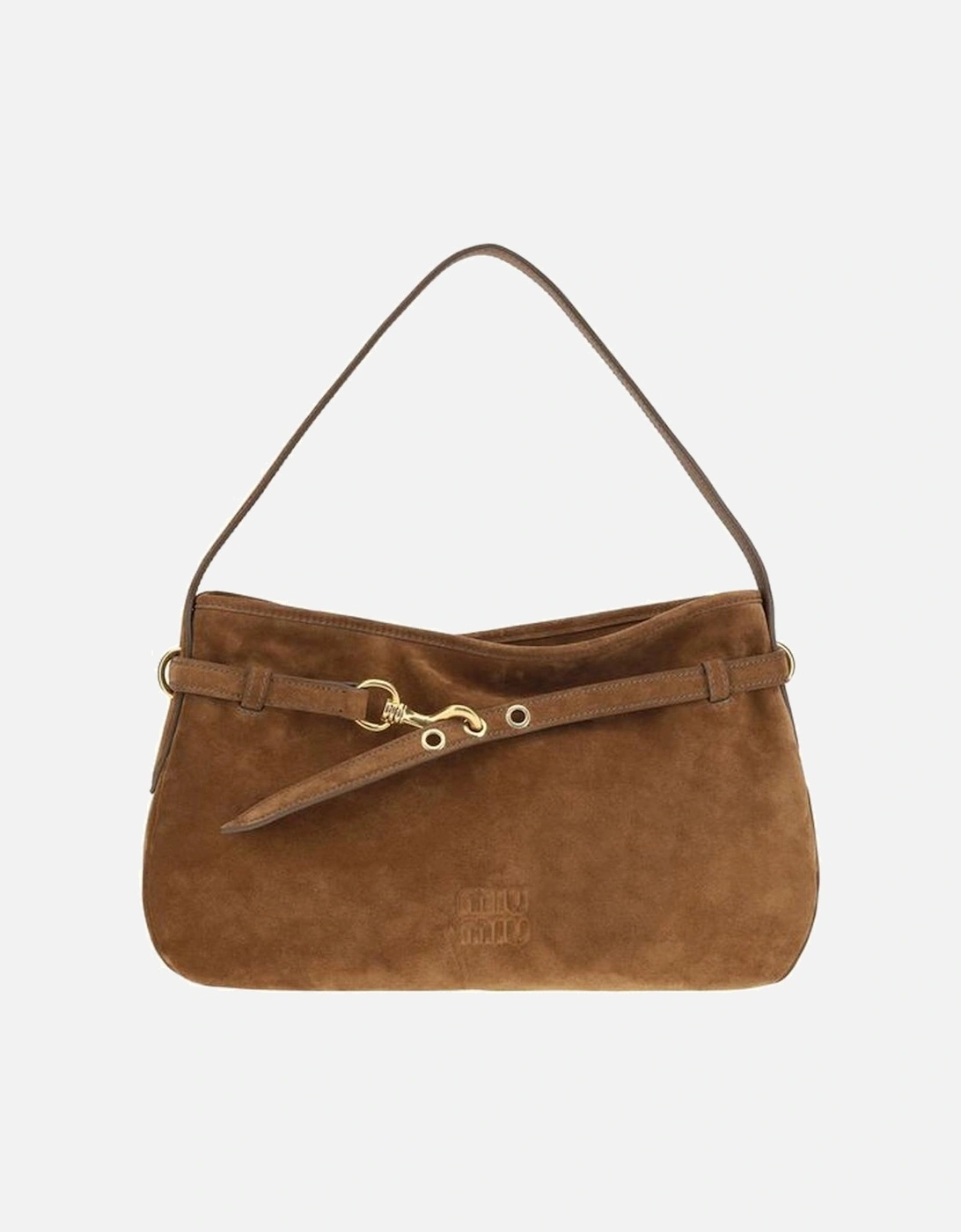 Aventure Suede Shoulder Bag with Gold Hardware Women - Brown, 5 of 4