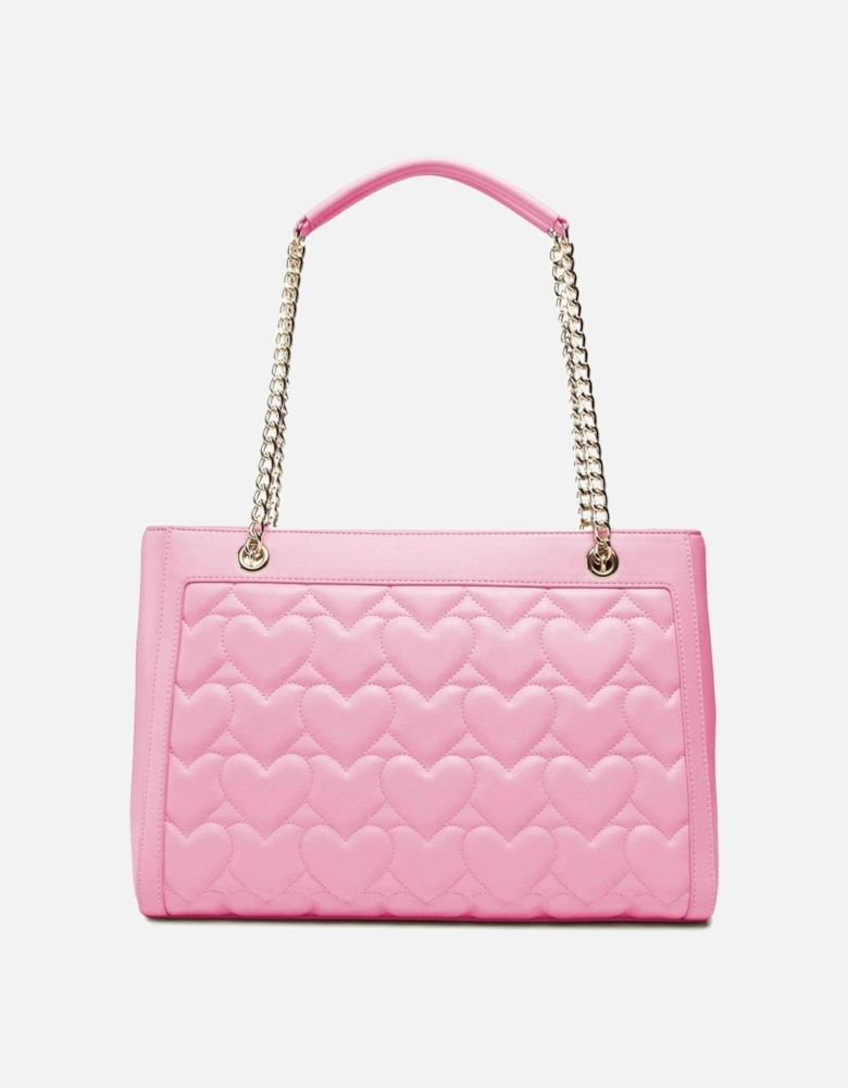 Heart Quilted Shoulder Bag Women - Pink
