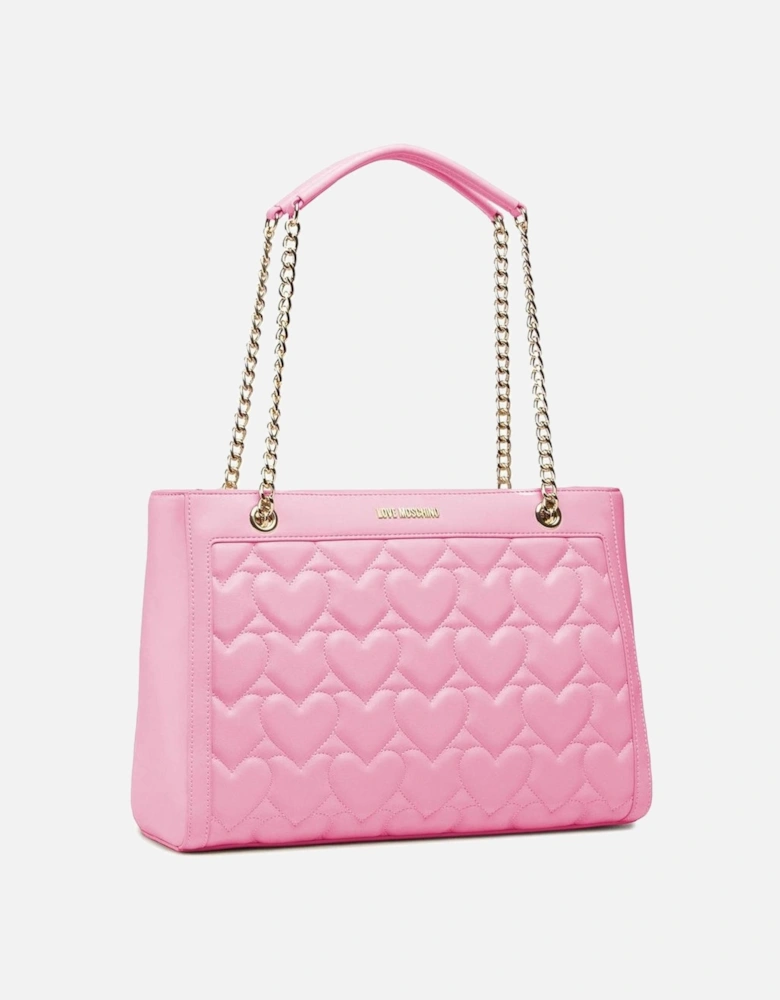 Heart Quilted Shoulder Bag Women - Pink