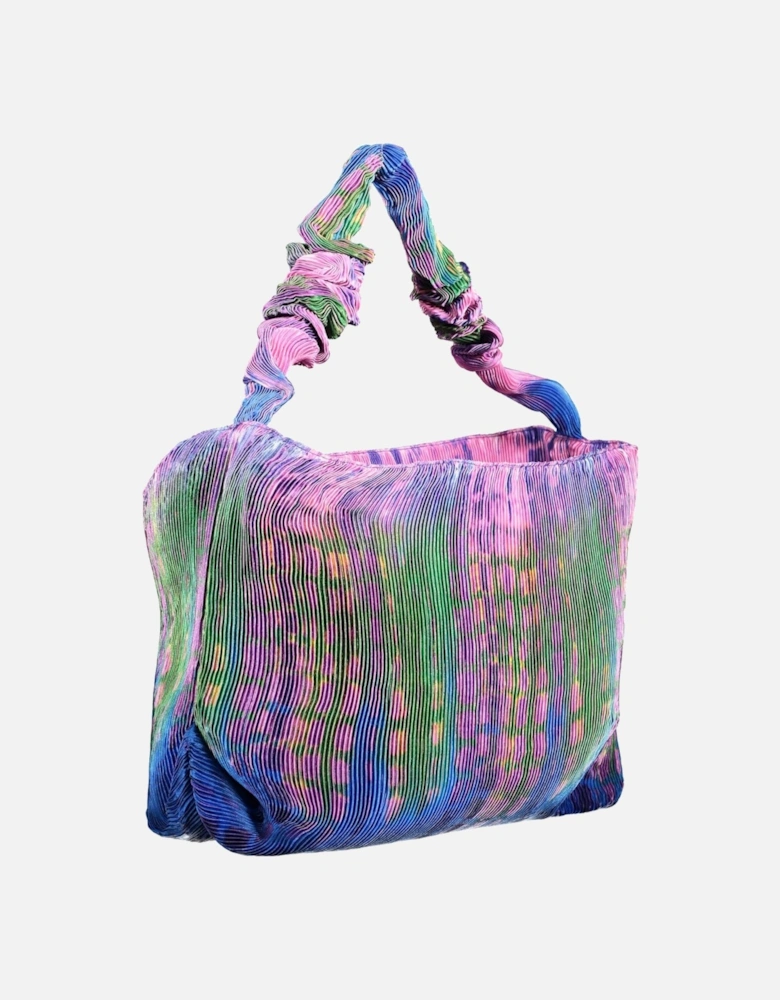 Blue Cotton Shoulder Bag with Logo Women Handbags