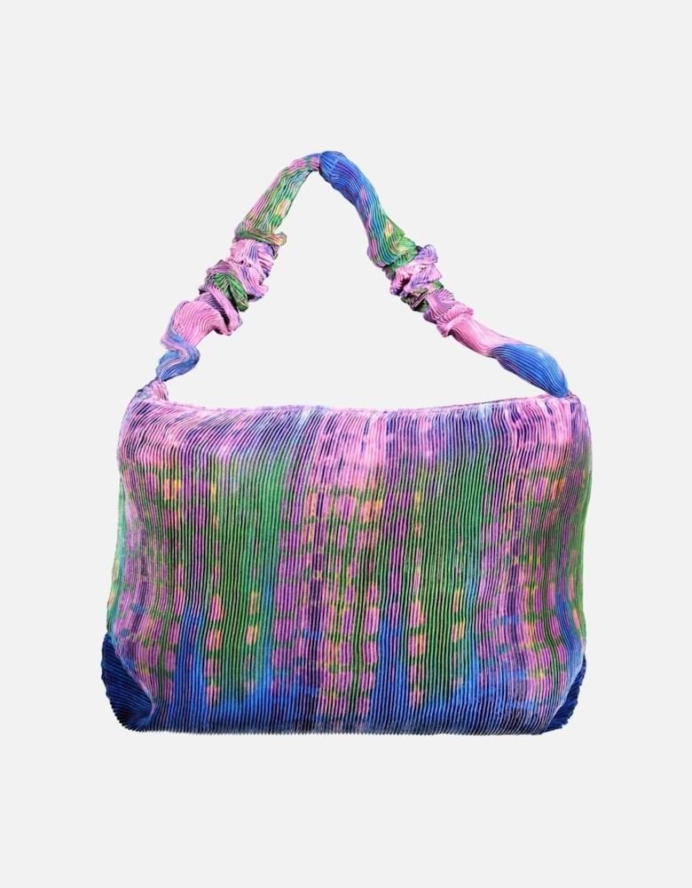 Blue Cotton Shoulder Bag with Logo Women Handbags