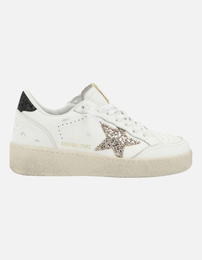 Ball Star Leather Lace-Up Sneakers Women - White