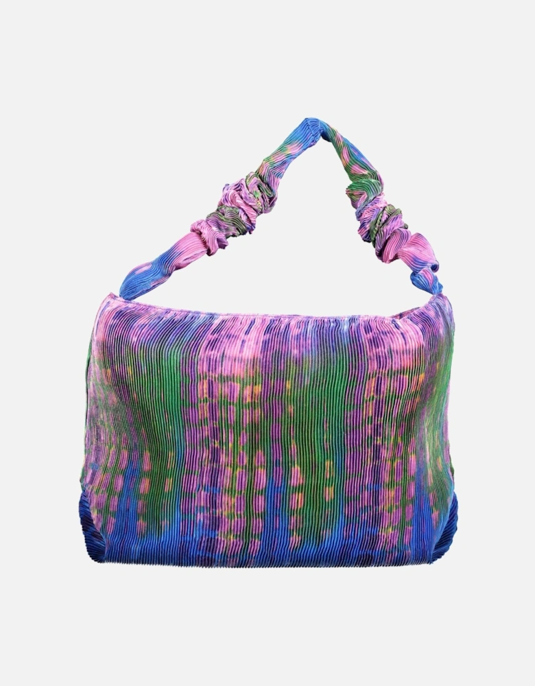 Blue Cotton Shoulder Bag with Logo Women Handbags