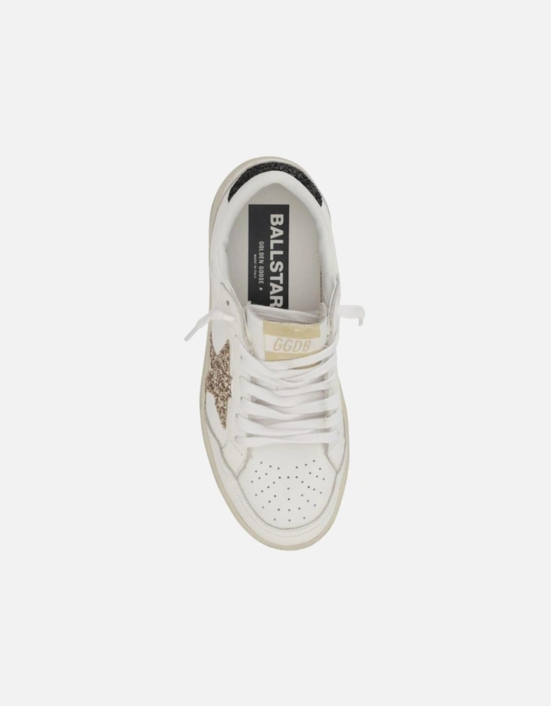 Ball Star Leather Lace-Up Sneakers Women - White