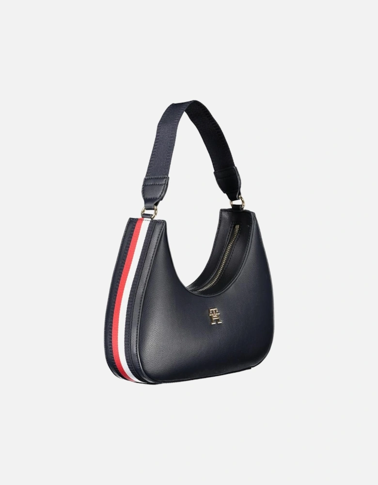Shoulder Bag with Internal Pocket and Contrast Details Women - Blue