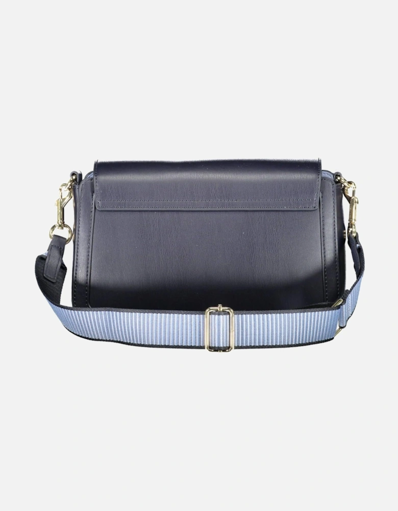 Sophisticated Contrasting Shoulder Bag with Snap Closure. Women - Blue