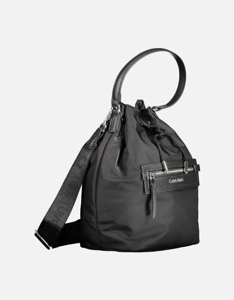 Recycled Black Bucket Bag with Contrasting Details Women Handbags