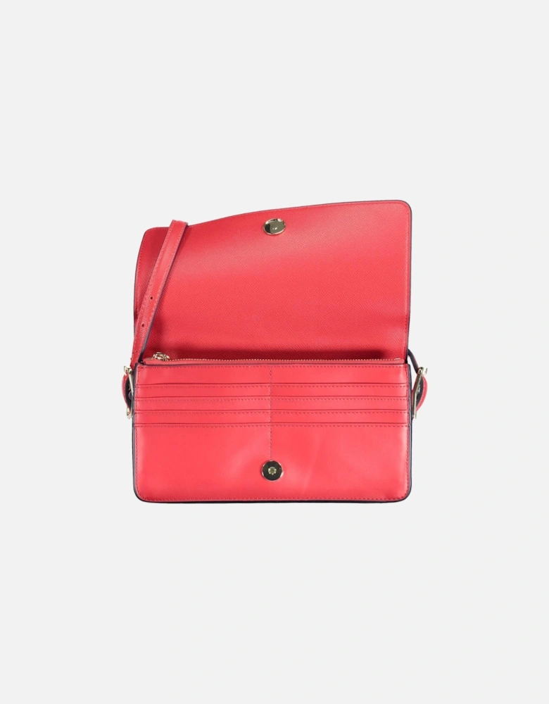 Red Shoulder Bag with Adjustable Strap and Multiple Pockets Women -