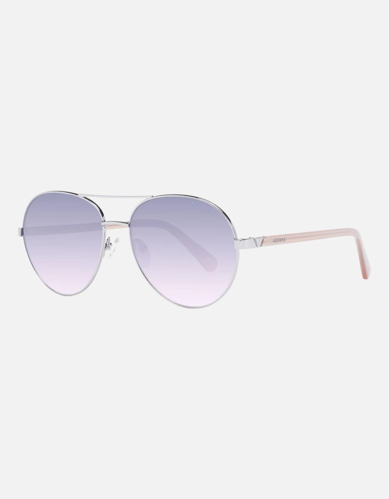 Grey Aviator Sunglasses with Blue Gradient Lenses - Category 3 Women -