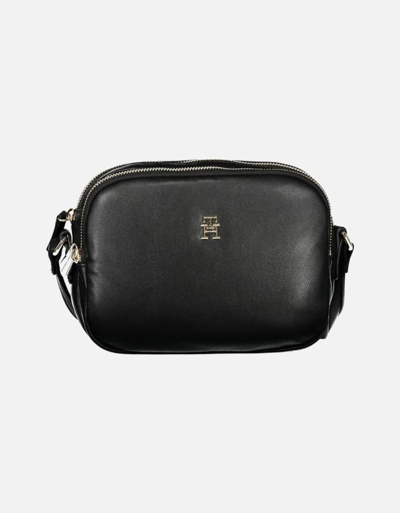 Adjustable Shoulder Bag with Two Compartments and Logo Women - Black