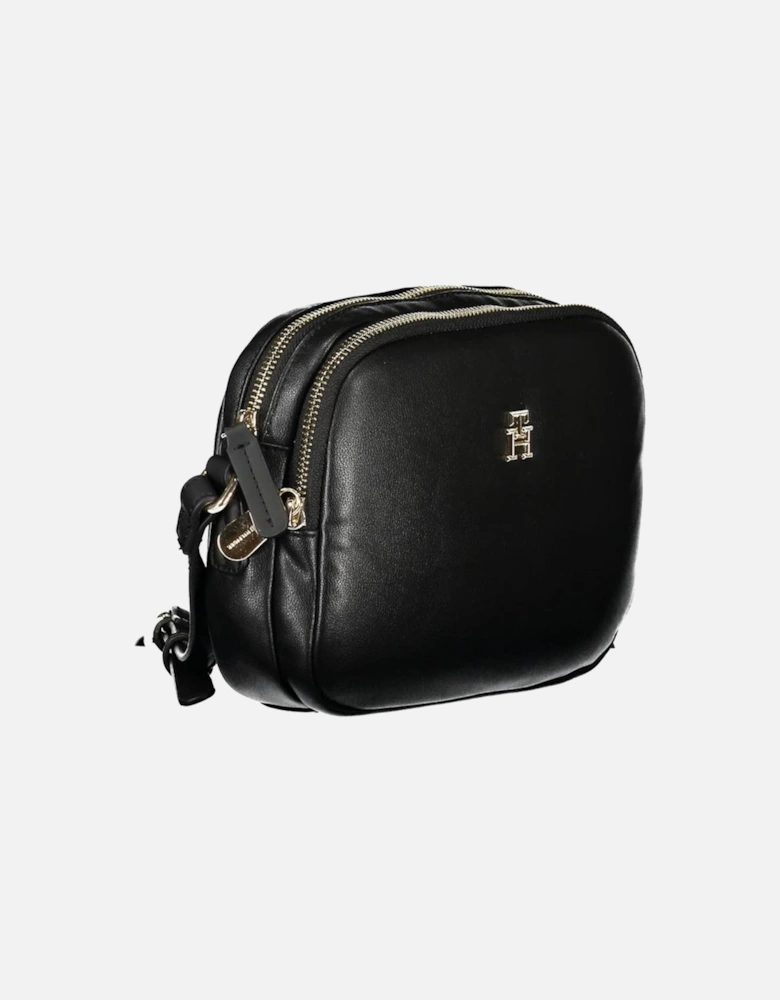 Adjustable Shoulder Bag with Two Compartments and Logo Women - Black