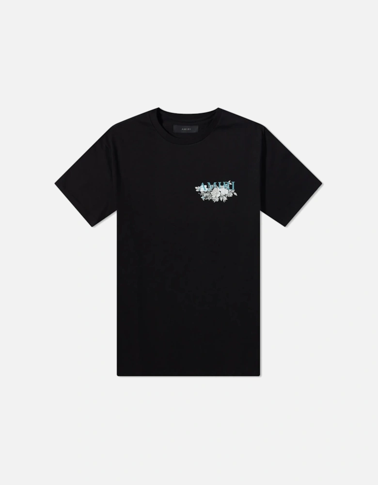 FLORAL LOGO TEE BLACK