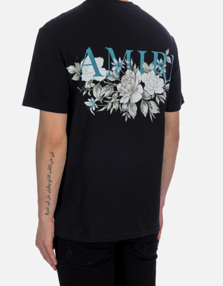 FLORAL LOGO TEE BLACK
