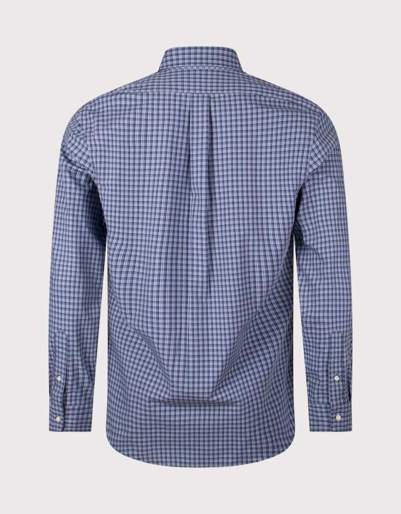 Custom Fit Plaid Stretch Poplin Shirt