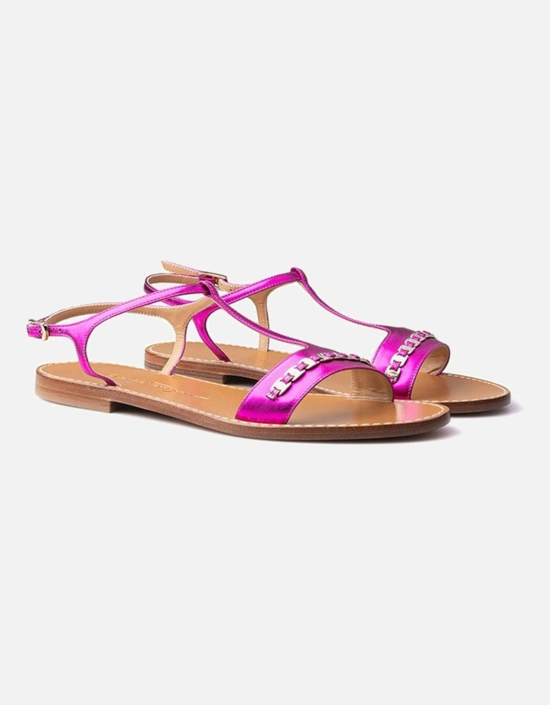 Elegant Leather Sandals for Summer Occasions Women - Purple