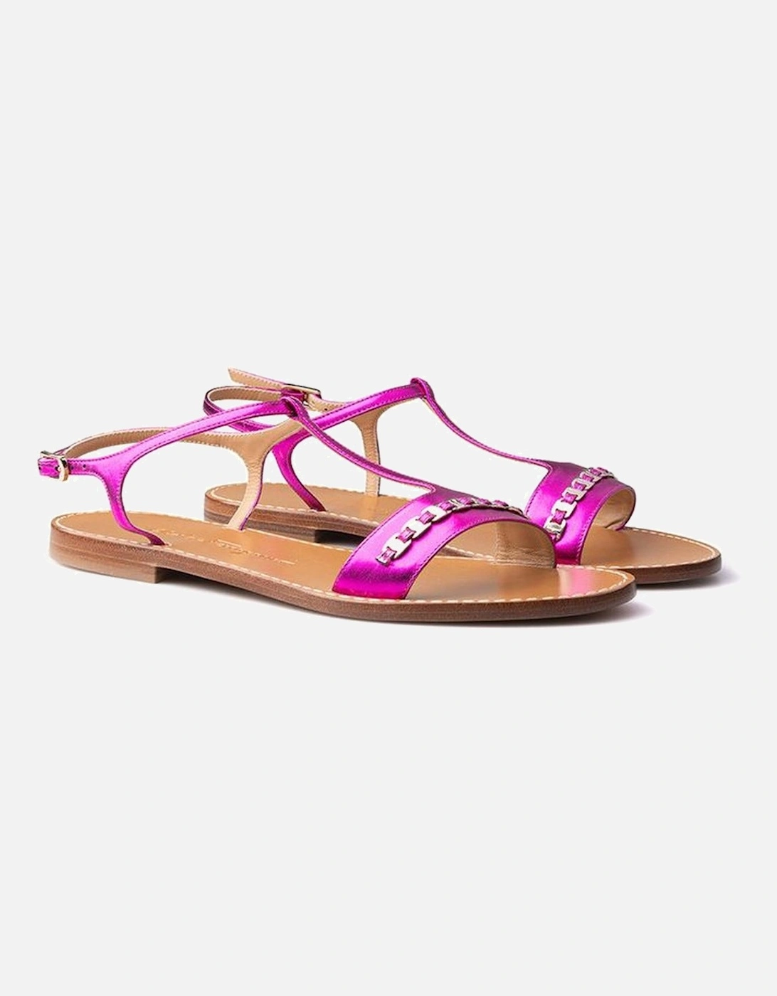 Elegant Leather Sandals for Summer Occasions Women - Purple