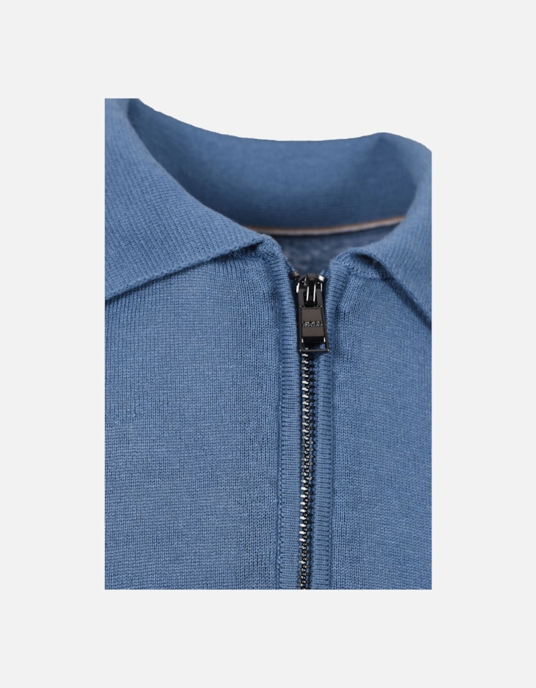 Boss Black H Jiovanotto Knitted Polo Shirt Light Pastel Blue