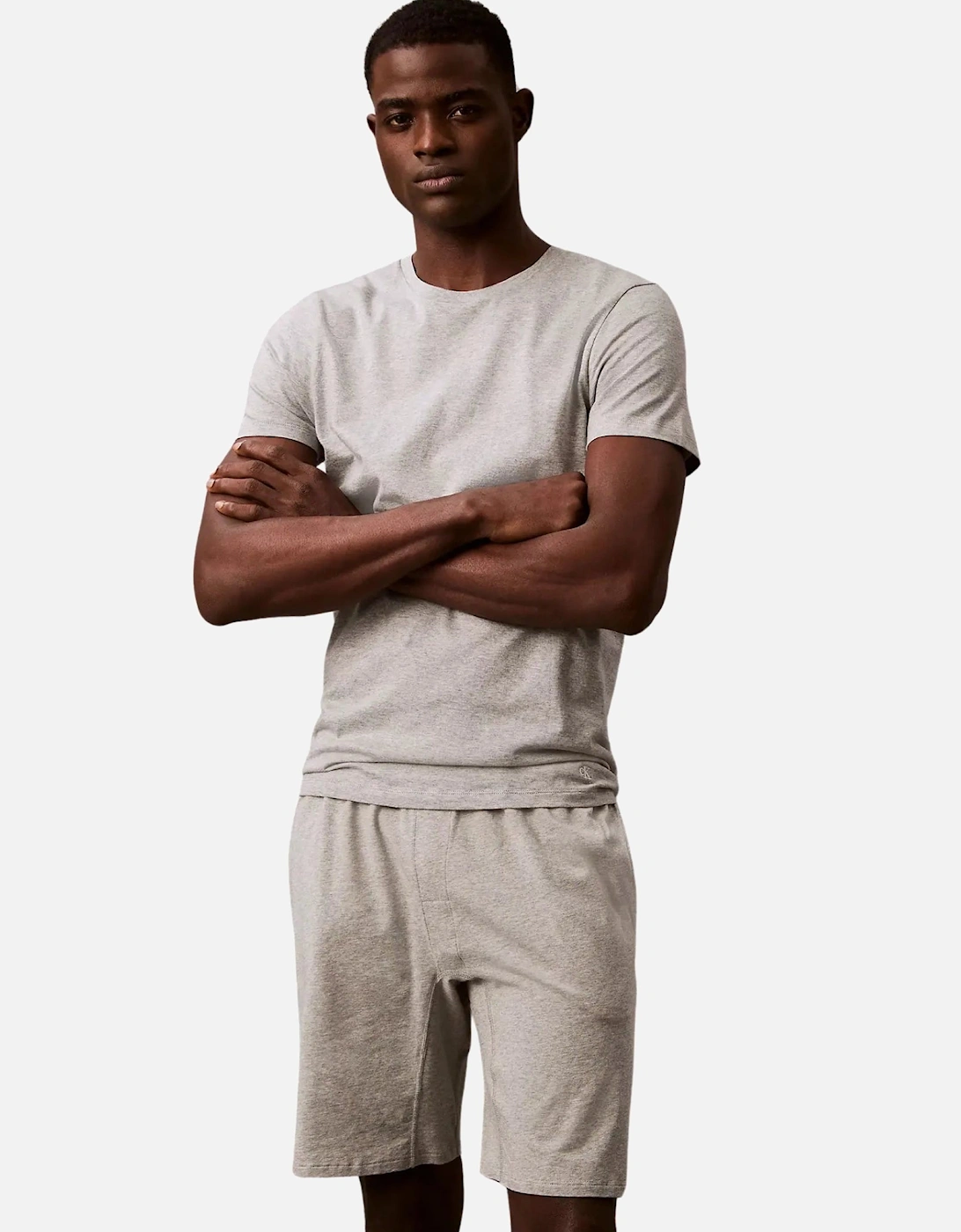 3-Pack CK 100% Cotton Crew-Neck T-Shirts, Glacier Blue/White/Grey