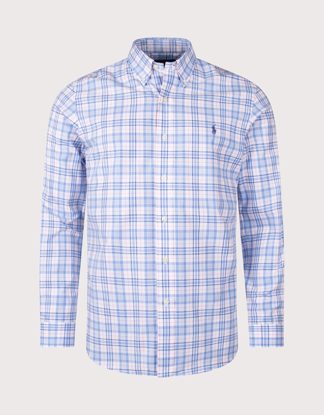 Custom Fit Checked Stretch Poplin Shirt, 4 of 3
