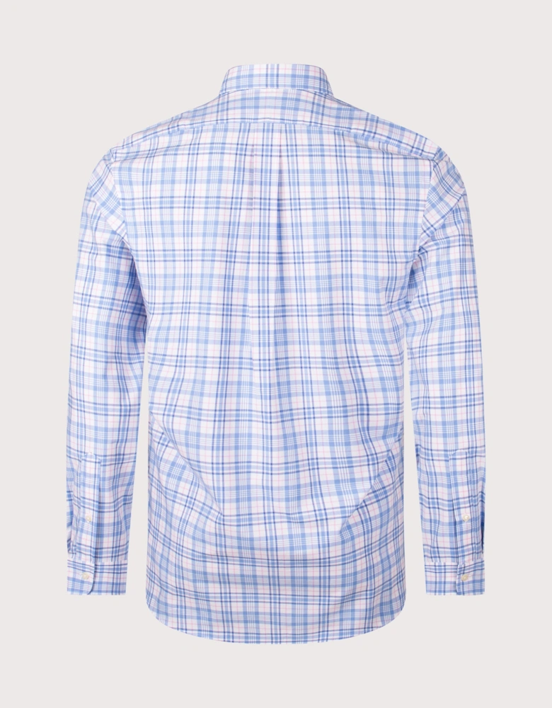 Custom Fit Checked Stretch Poplin Shirt