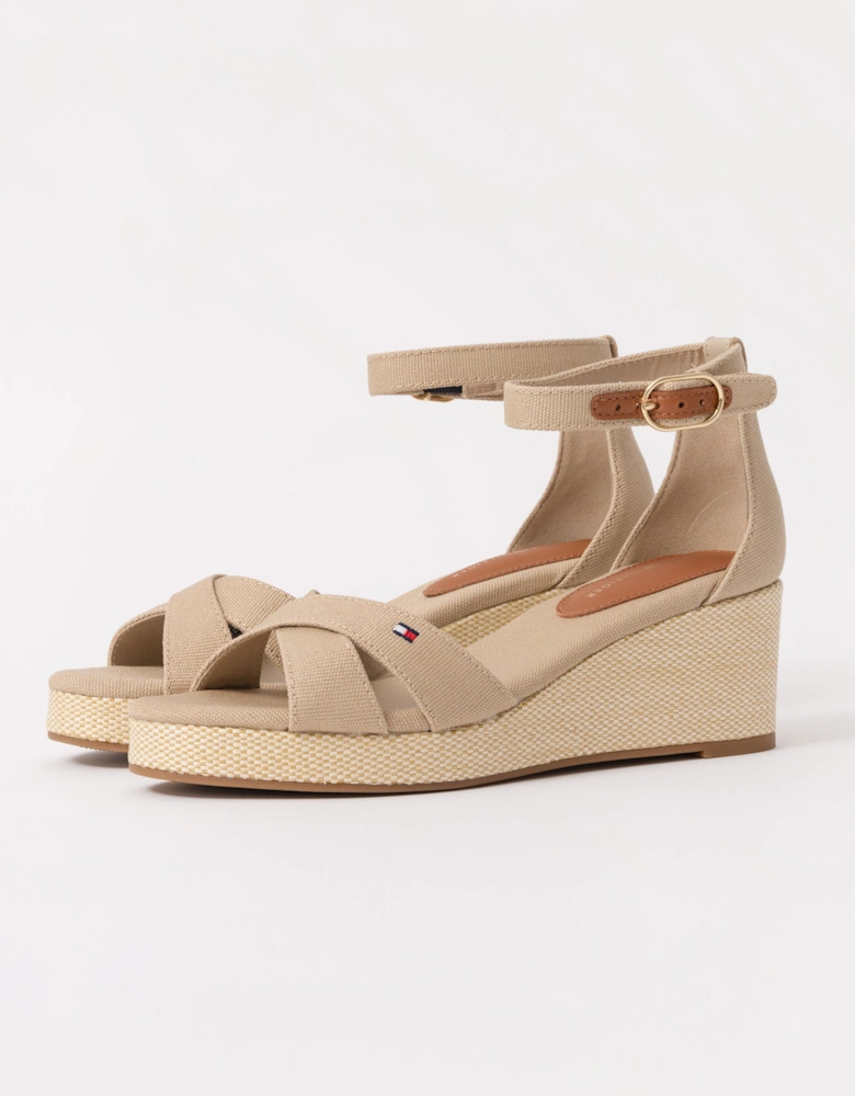Criss-Cross Womens Wedge Espadrille