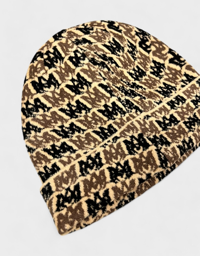 All Over Logo Beanie Brown