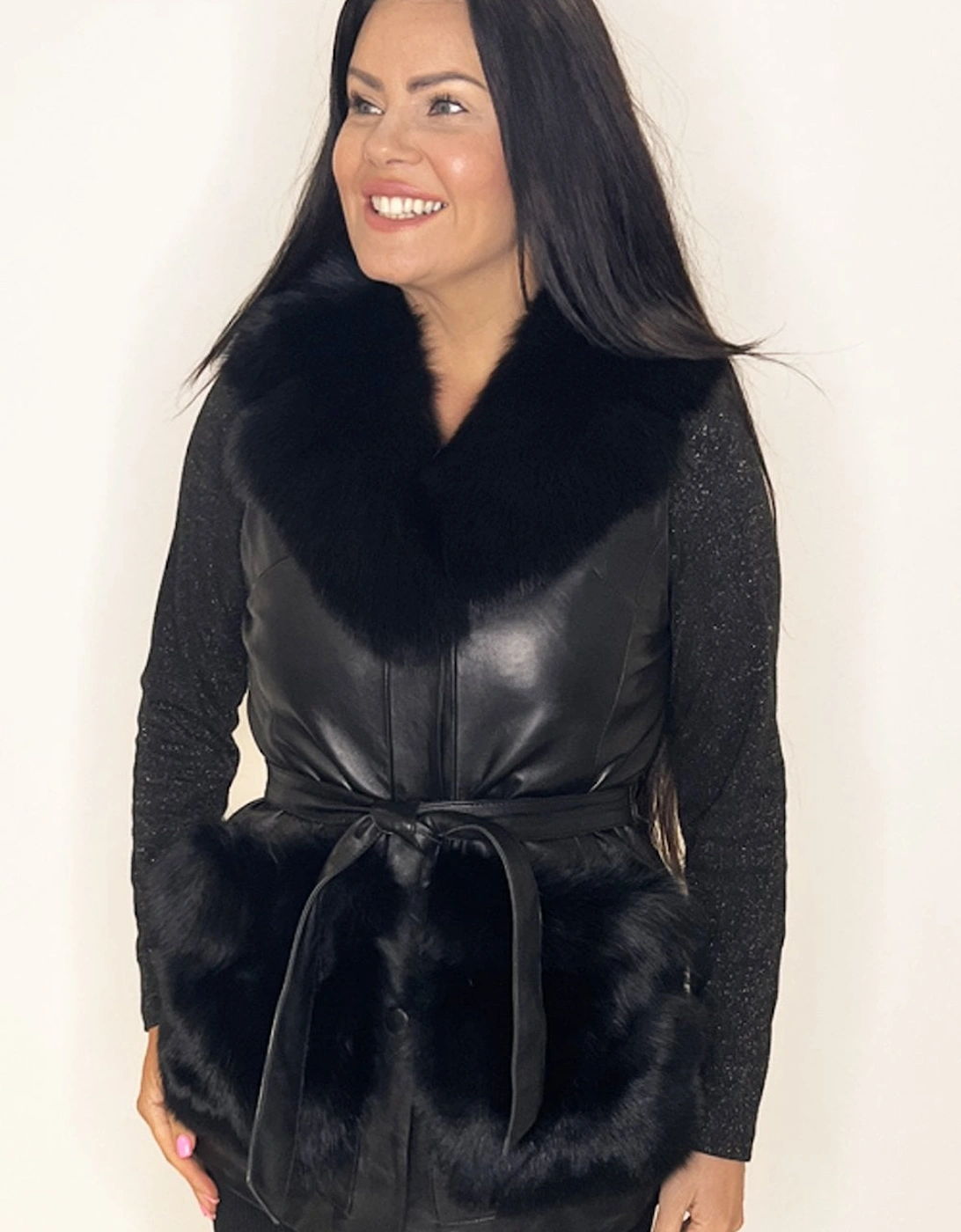 Black Fox & Leather Coat, 2 of 1