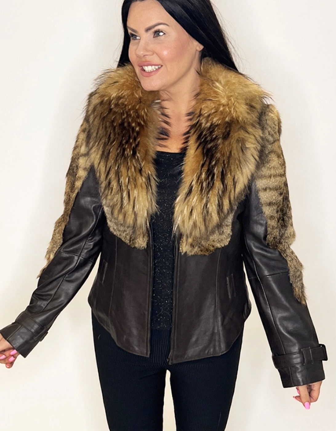 Natural Fox & Leather Coat, 2 of 1