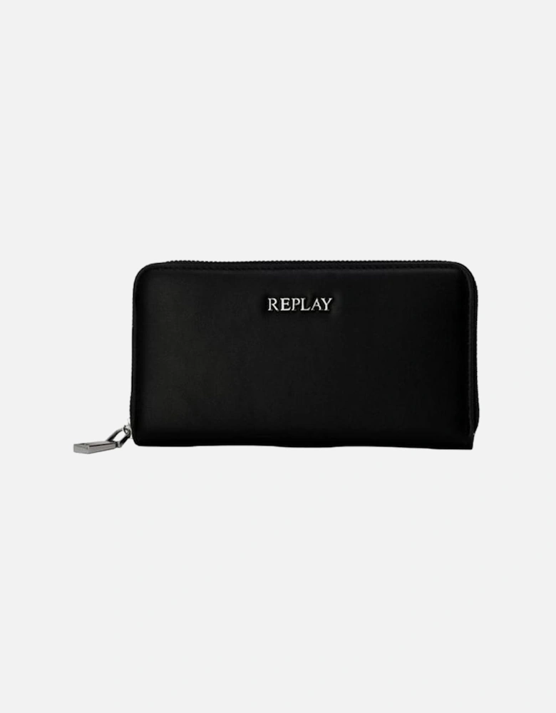 Large Wallet with Polyester Lining Women - Black