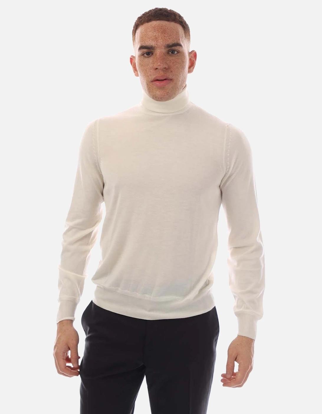 Fine Gauge Cashmere Silk Roll Neck Sweater, 5 of 4
