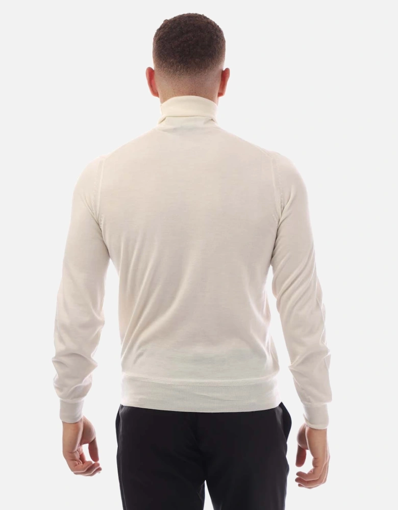 Fine Gauge Cashmere Silk Roll Neck Sweater