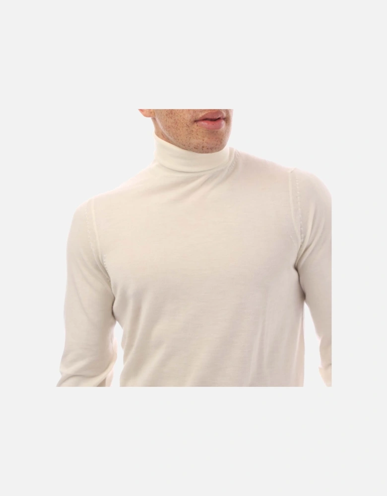 Fine Gauge Cashmere Silk Roll Neck Sweater