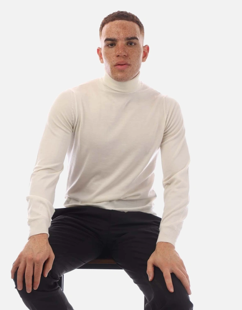 Fine Gauge Cashmere Silk Roll Neck Sweater