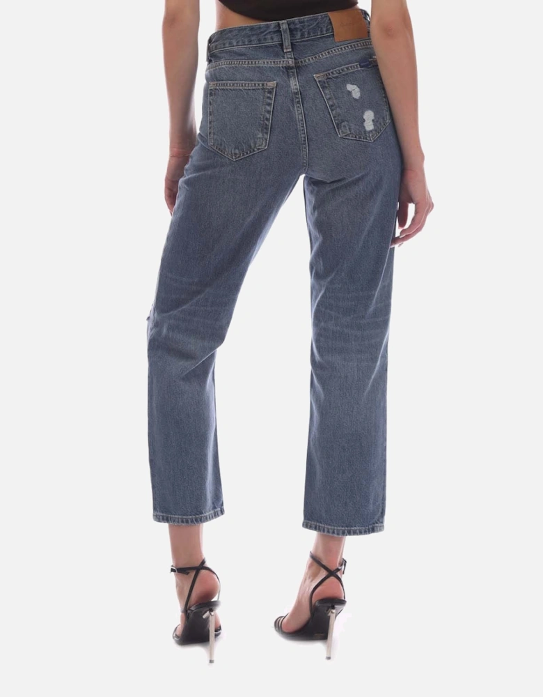 Camie Relaxed Fit Cropped Ripped Jeans