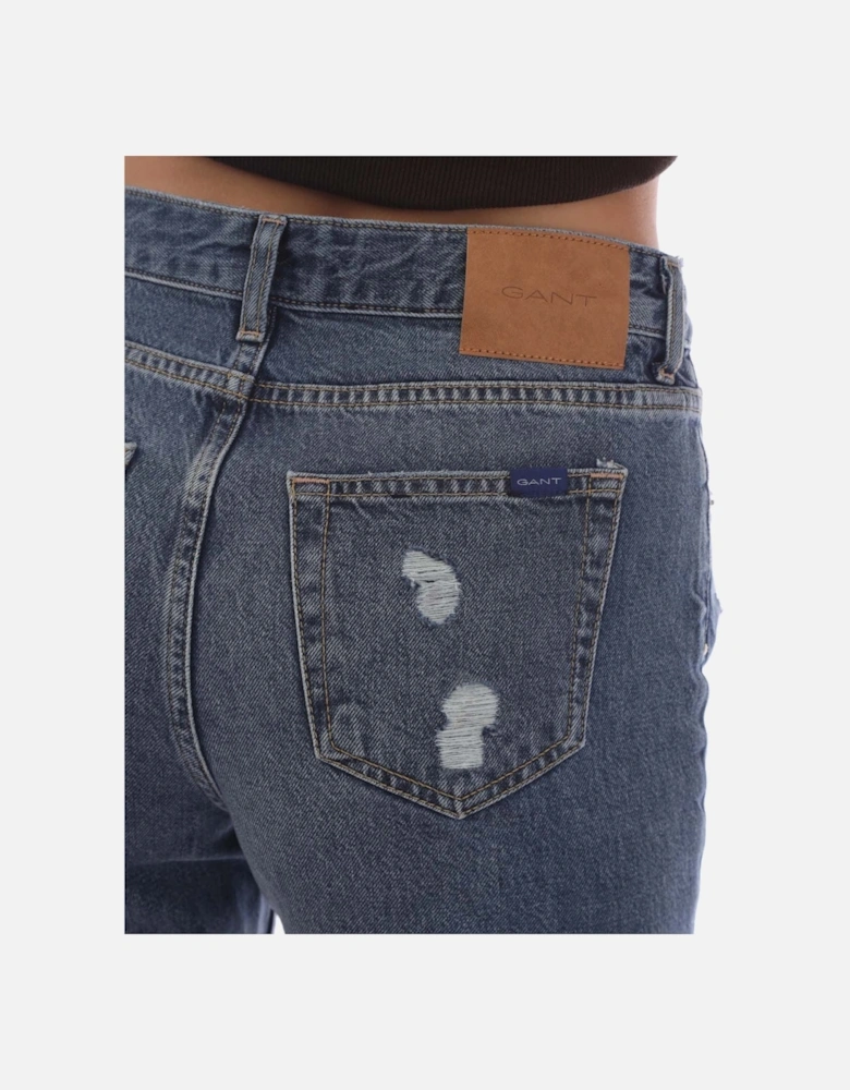 Camie Relaxed Fit Cropped Ripped Jeans