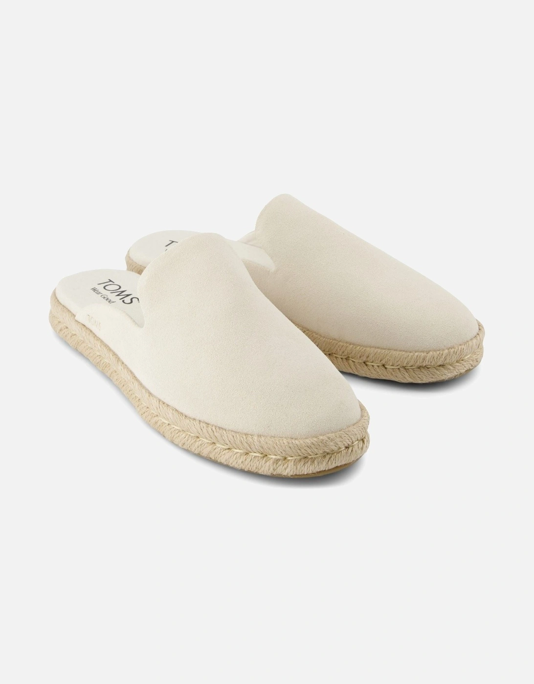 Women's TOMS Santiago Mule Leather Women's Light Sand Mules - Cream - Size: 7