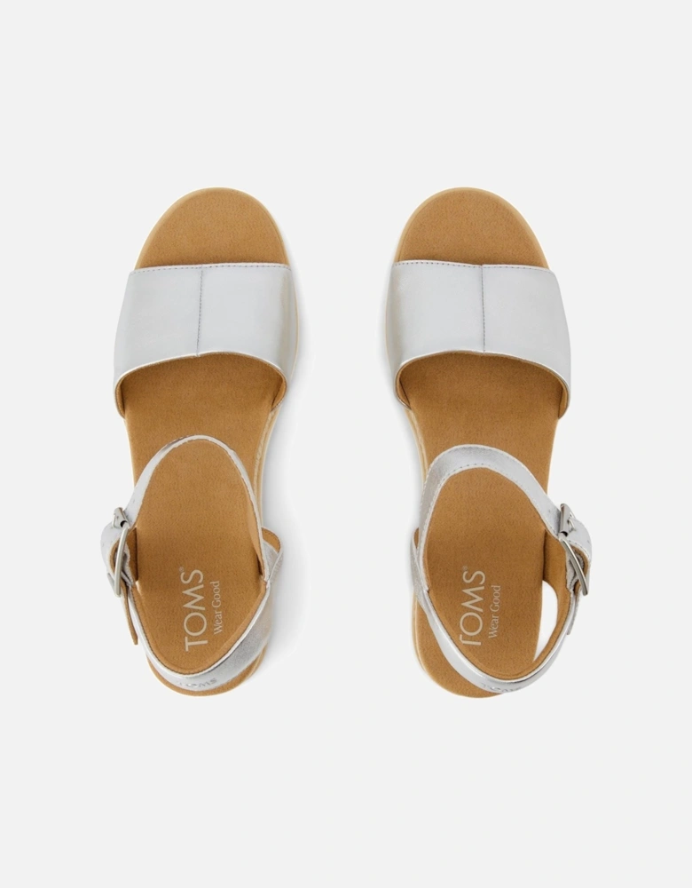 Diana Leather Women's Silver Wedges