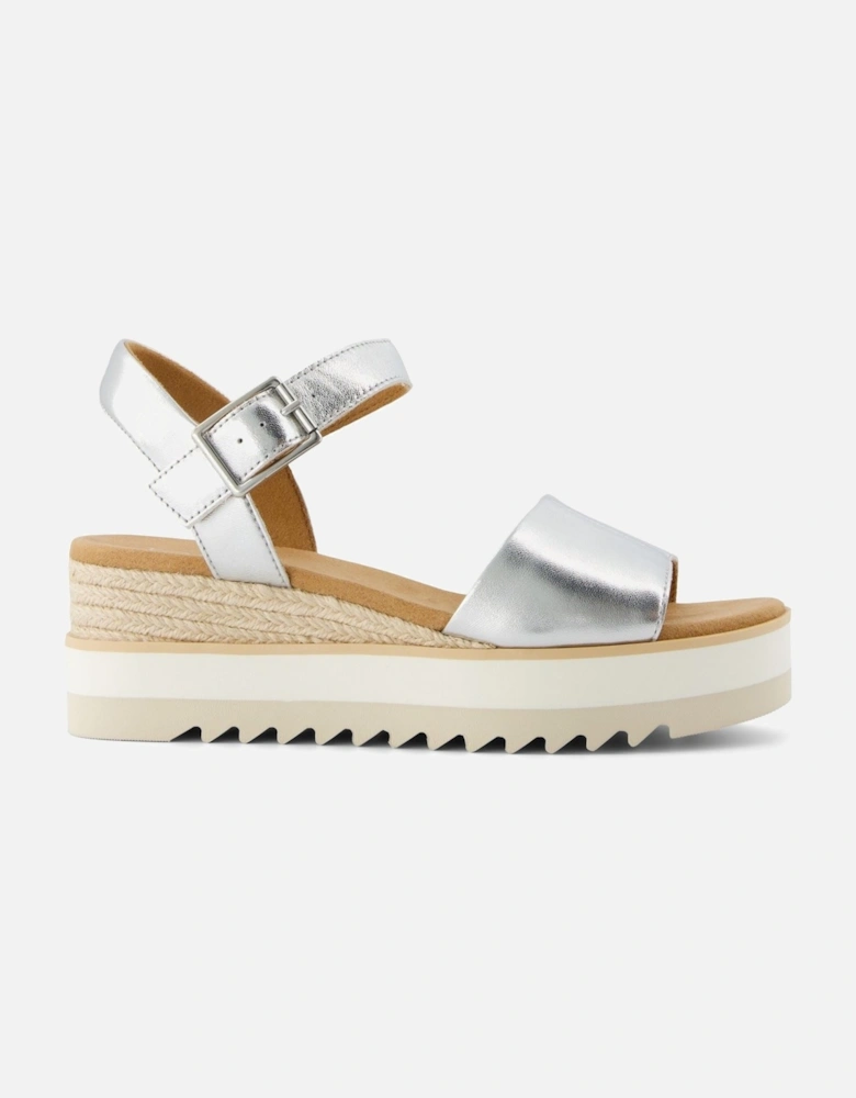 Diana Leather Women's Silver Wedges