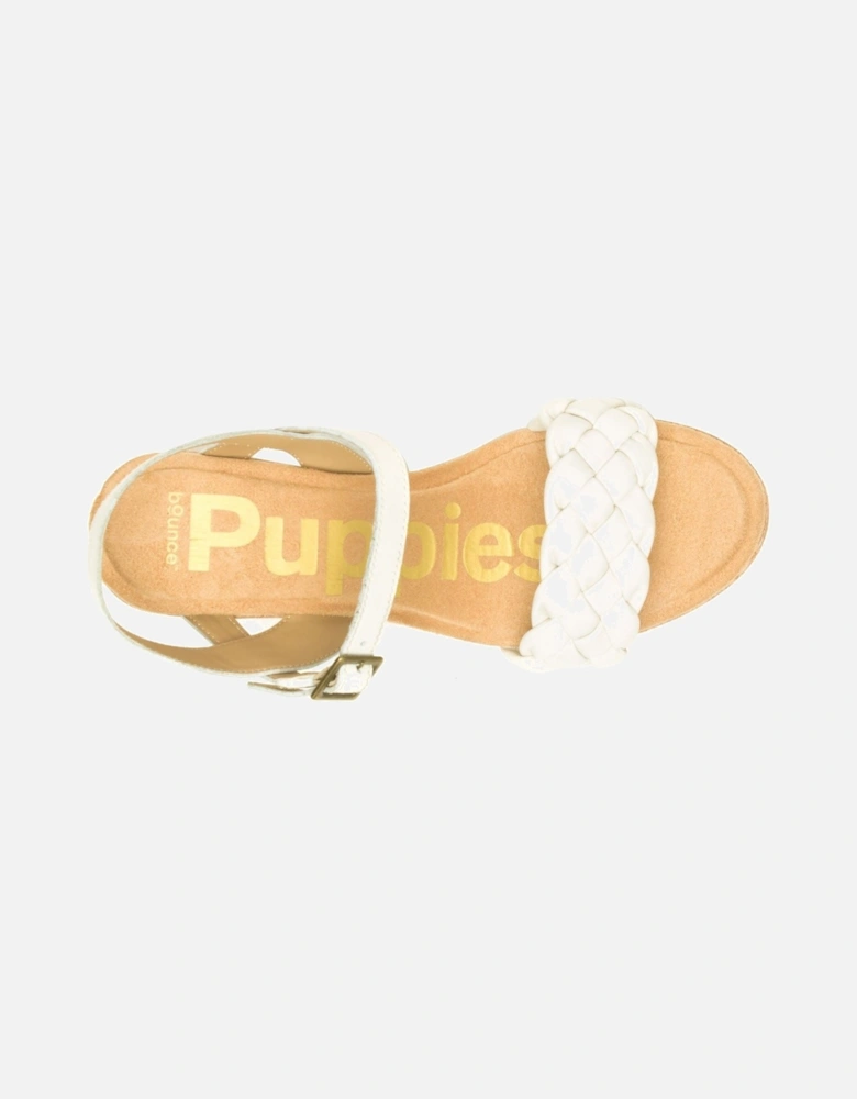 Poppy Quarter Strap Leather Women's White Sandals