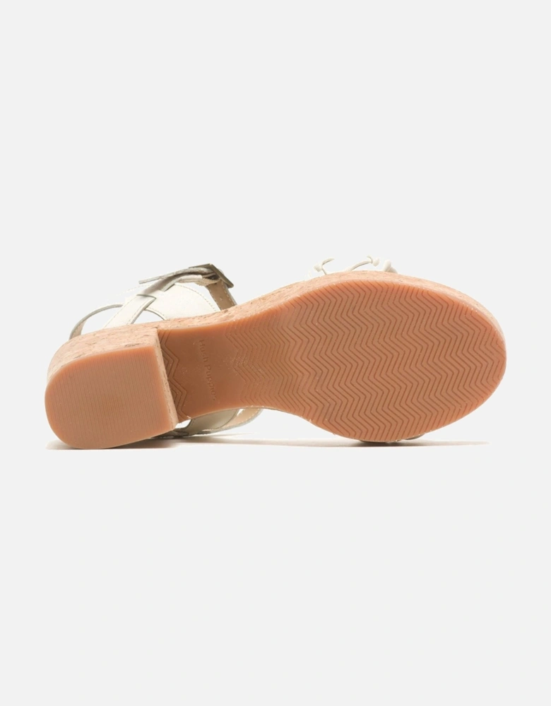 Poppy Quarter Strap Leather Women's White Sandals