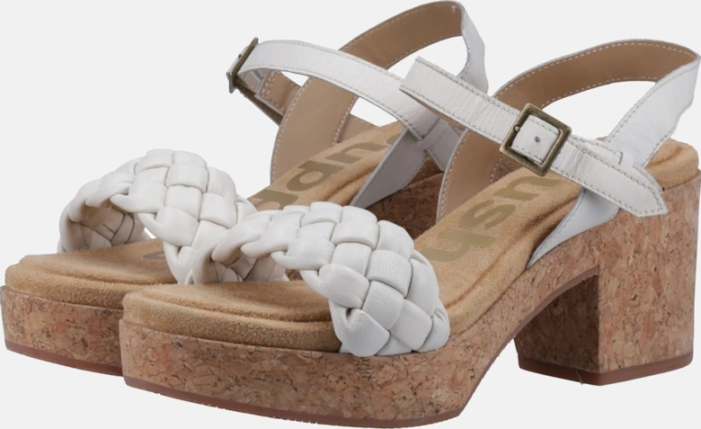 Poppy Quarter Strap Leather Women's White Sandals