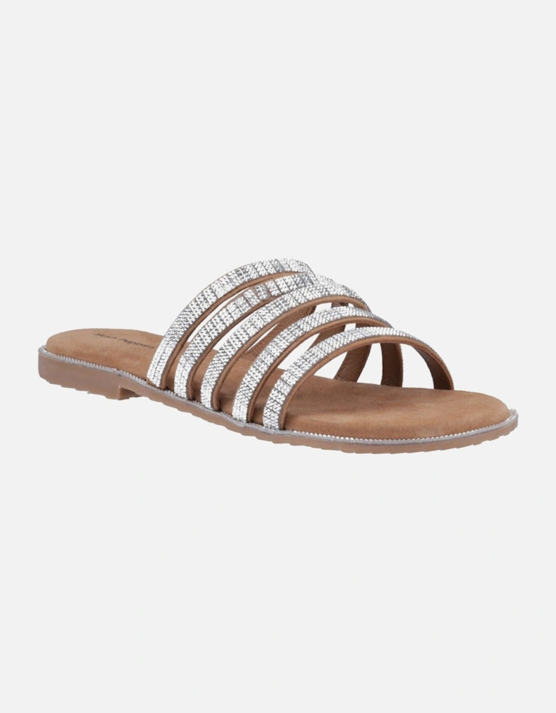 Paris Slide Suede Women's Tan/Silver Sandals