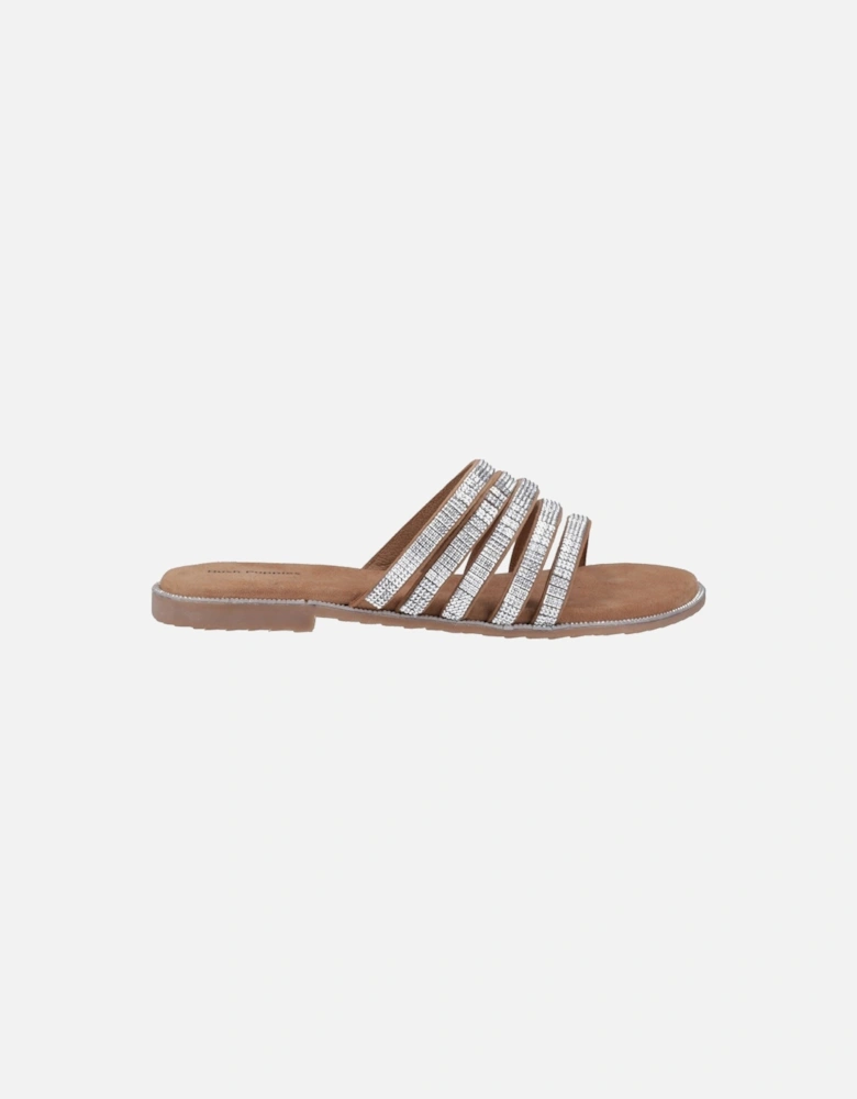 Paris Slide Suede Women's Tan/Silver Sandals