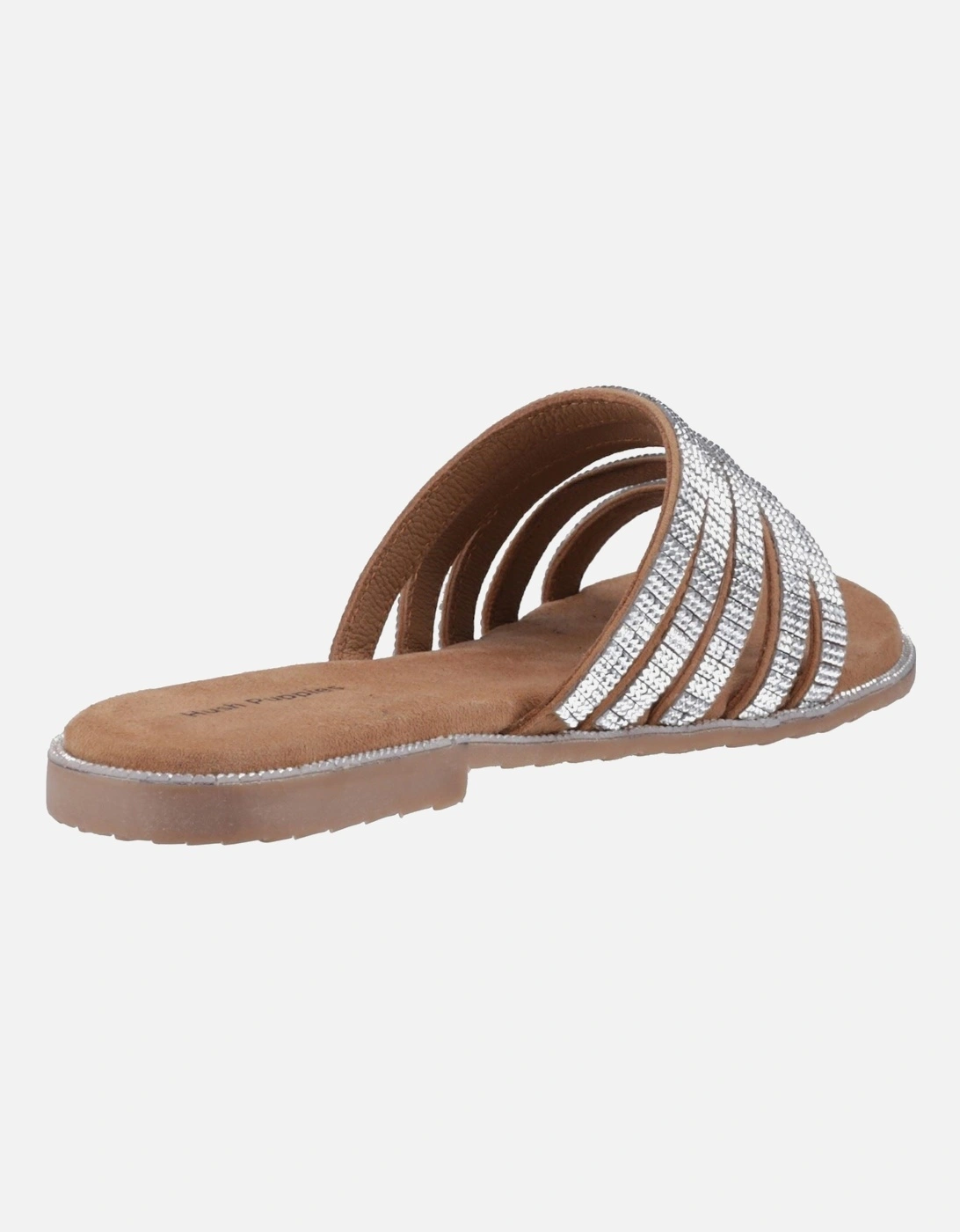 Paris Slide Suede Women's Tan/Silver Sandals