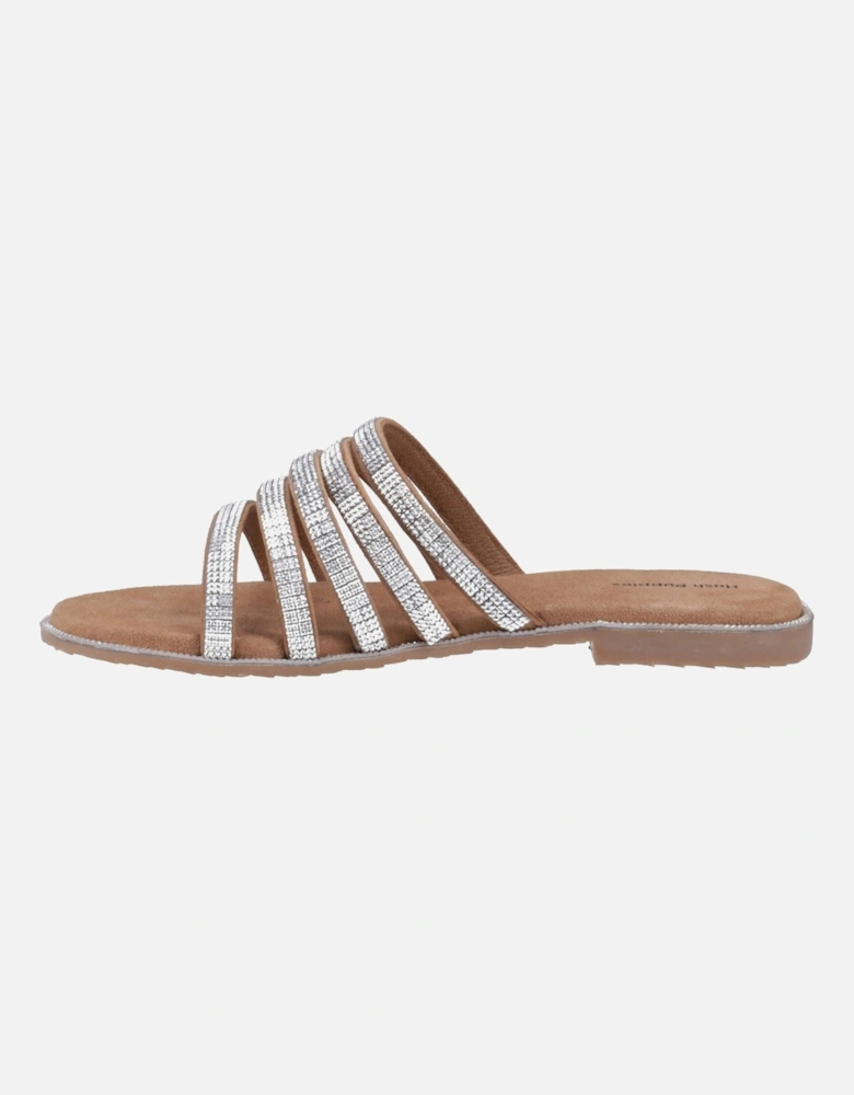 Paris Slide Suede Women's Tan/Silver Sandals